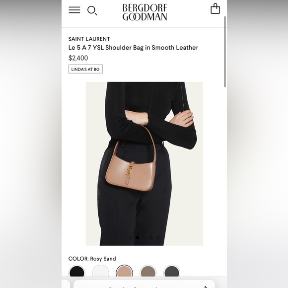 YSL Le5 A7 Hobo Bag in Rosy Sand - Picture 14 of 15